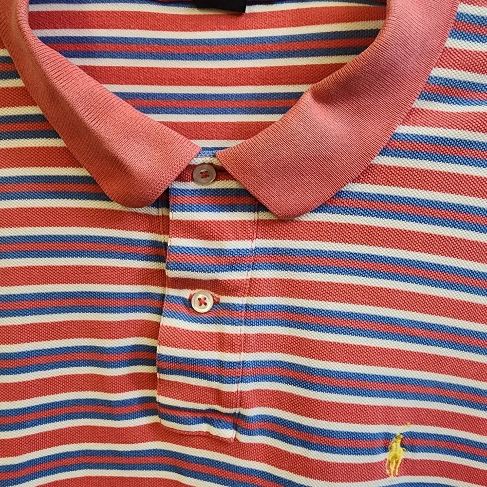 Vintage Mens‎ Polo Ralph Lauren Stiped Red, White, Blue XXL